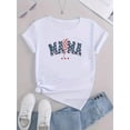 thumbnail image 2 of Camisetas De Manga Corta Para Mujer, Camisetas De Verano Para Deportes, Pesca, Senderismo1pc Women'S Casual Crew Neck T-Shirt with Flag Print, Medium Stretch Polyester Knit Fabric, Fashionable Short, 2 of 6