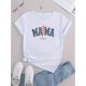 thumbnail image 2 of 1pc Women'S Casual Crew Neck T-Shirt with Flag Print, Medium Stretch Polyester Knit Fabric, Fashionable Short Sleeve Top for All Seasons, 2 of 6