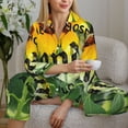 thumbnail image 6 of Yiaed Not All Who Wander Are Lost Print Pajamas Women's Long Sleeve Sleepwear Soft Button Down Loungewear Pjs Lounge Set Nightwear Womens Pajama Pants-Small, 6 of 7