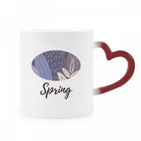 

s Art Pattern Heat Sensitive Mug Red Color Changing Stoneware Cup