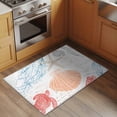 thumbnail image 3 of Orange Red Blue Coastal Nautical Large Area Rugs for Bedroom Living Room, Non Slip Carpet Bedside Rug, Beach Sea Turtle Ocean Coral Starfish Rectangle Floor Cover Kitchen Accent Rug 2'x3' for Office, 3 of 9