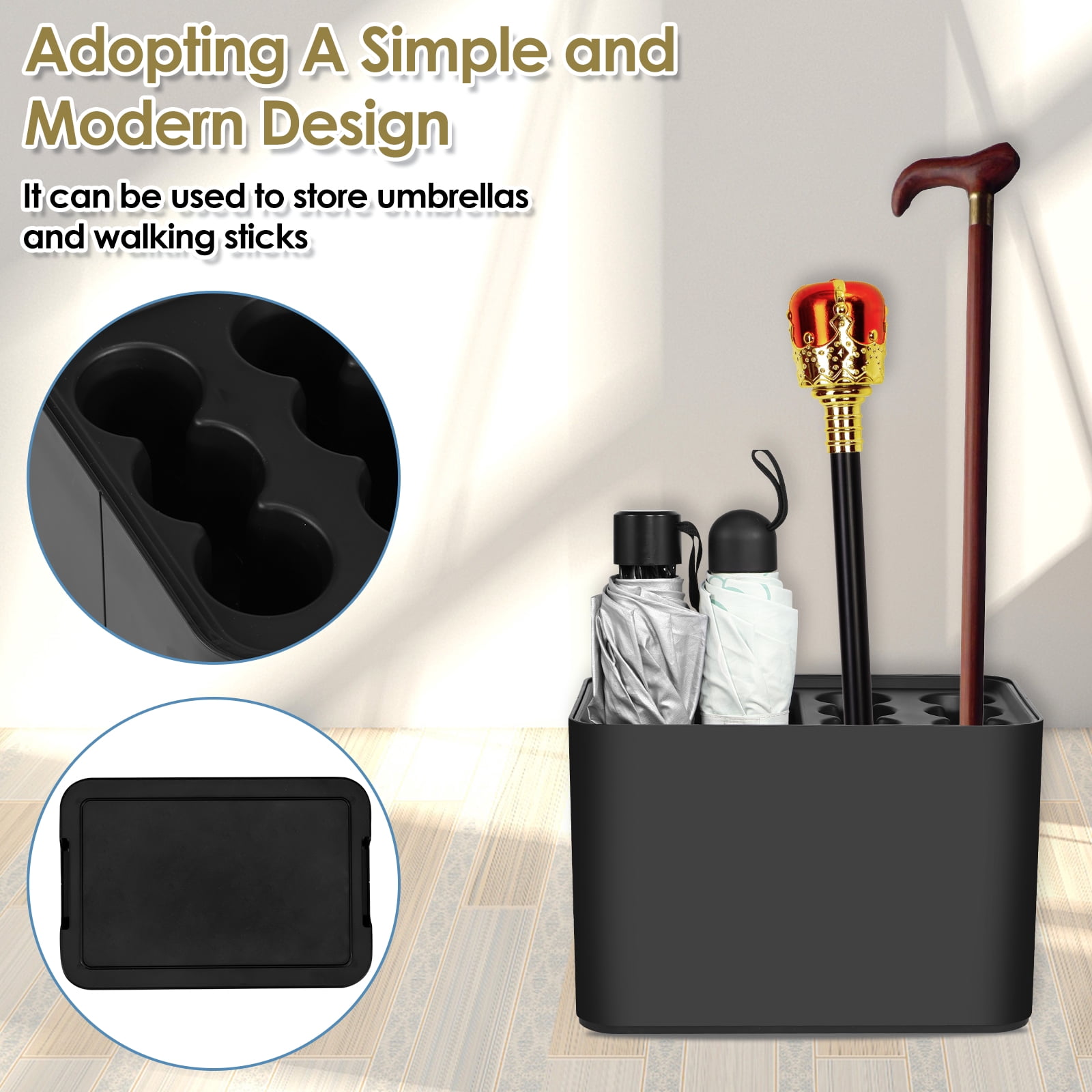 Lzvxtym Umbrella Rack Umbrella Stand with Removable Drip Tray Anti-Slip Base Umbrella Holder Store 10 Umbrella for Home Office Indoor