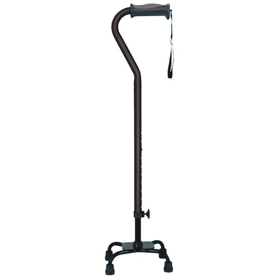 Hugo Adjustable Quad Cane for Right or Left Hand Use, Small Base, Ebony