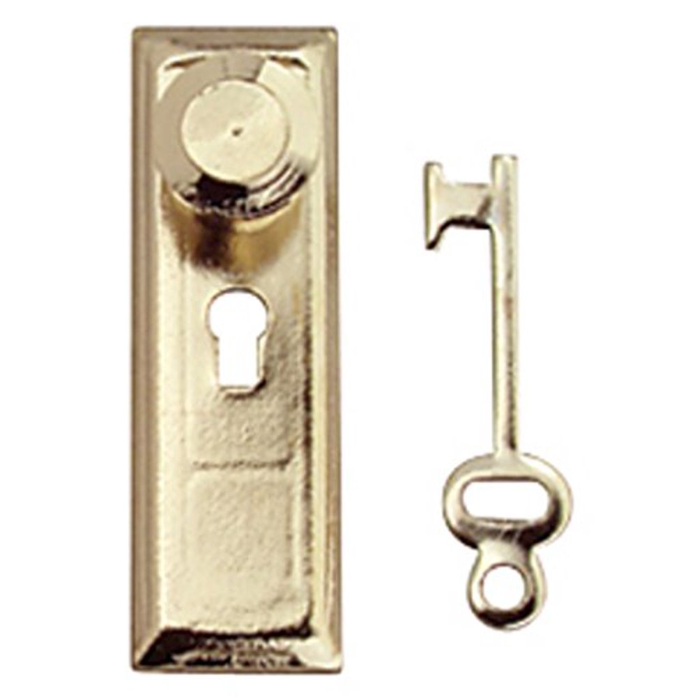 Dollhouse Miniature Brass Door Knobs With Key Plate
