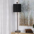 thumbnail image 6 of Maklaine Metal & Fabric Table Lamp with Drum Shade in Antique Brass and Black, 6 of 7