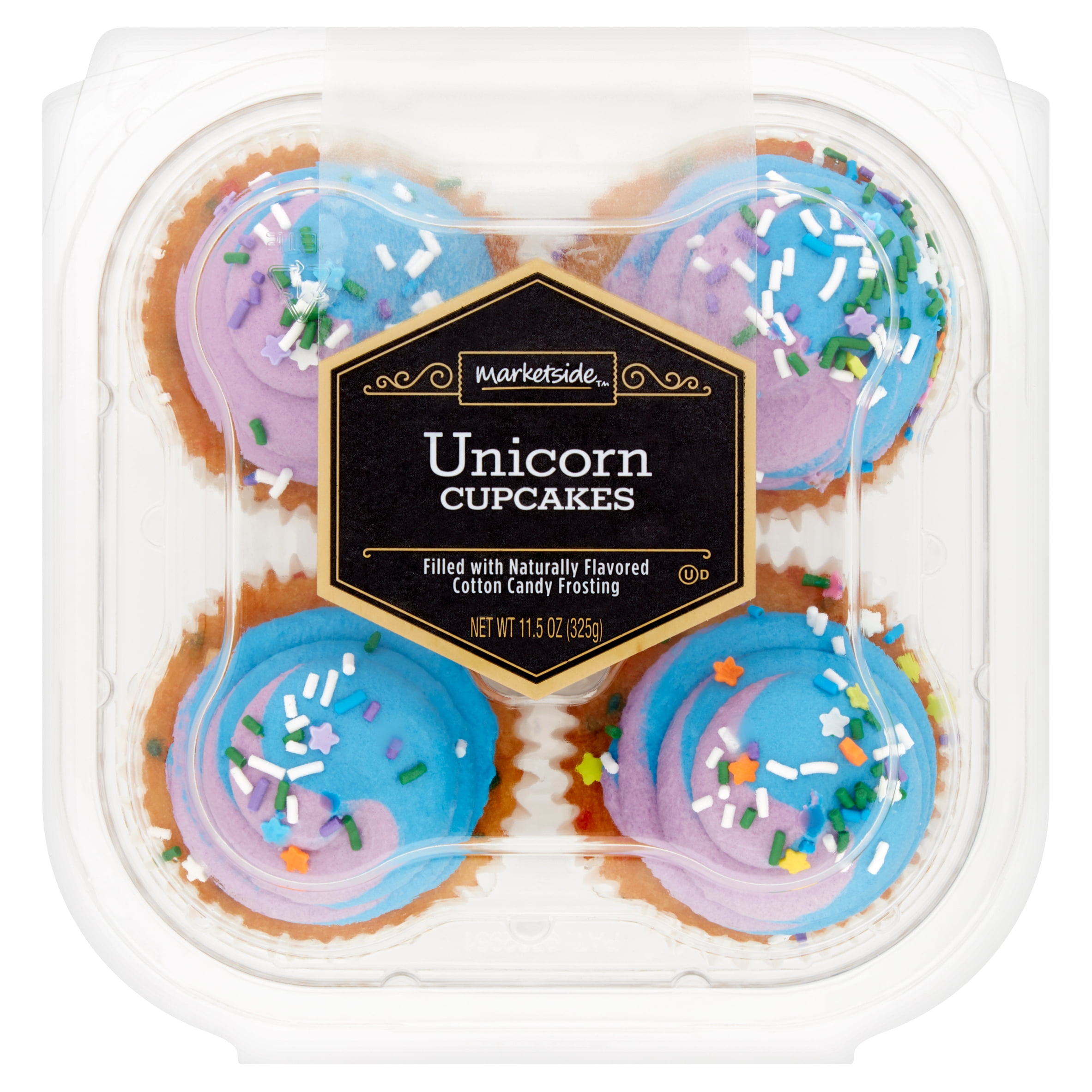 Marketside Unicorn Cupcakes 11 5 Oz 4 Count Walmart Com Walmart Com
