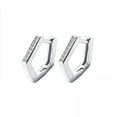 thumbnail image 2 of QQTDFG Geometric Hexagon 925 Sterling Silver CZ Huggie Hoop Earrings A1873-A - no stone, 2 of 9