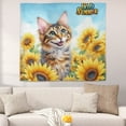 thumbnail image 2 of Manx Hello Summer Sunshine Sunflowers Spring Retro Vintage Tapestry Cat Lover Kitten Owner Gifts Wall Hanging Backdrop Home Decor - 00008, 2 of 5