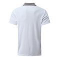 thumbnail image 4 of Mens Shirts Casual Solid Splice Collar Blouse Solid Lapel Collar Short Sleeve Fashion Loose Daily Work Tops Men, 4 of 7