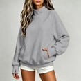 thumbnail image 3 of Maplenight Womens Mock Neck Sweatshirt Raglan Sleeve Loose Fit Oversized Pullover Tops Long Sleeve Warm Sweatshirts with Pocket, 3 of 6