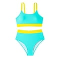 thumbnail image 4 of UTSJKR Womens High Waisted Bikini Sets Sporty 2 Piece Swimsuits Color Block Full Coverage Modest Tummy Control Bathing Suits Yellow S, 4 of 7