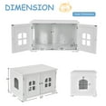 thumbnail image 3 of Gymax Large Wooden Cat Litter Box Enclosure Hidden Cat Washroom w/ Divider White, 3 of 10