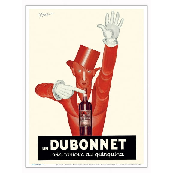 Dubonnet - Quinquina Tonic Aperitif Wine - Vintage French Advertising Poster by Leonetto Cappiello c.1932 - Master Art Print (Unframed) 9in x 12in