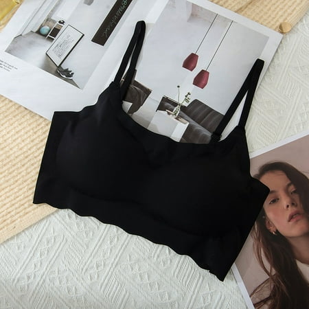 Japan seamless underwear women gather sports shockproof sleep camisole ice silk bra