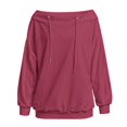 thumbnail image 4 of Off The Shoulder Sweatshirt for Women Fall Winter Sweaters Oversized Long Sleeve Crewneck Pullover Sweater Lightweight Casual Clothes, 4 of 6
