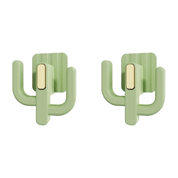 No Drill Wall Mount Shoe Organizer, Multi Hook Slipper Hat Towel Storage Rack, Adhesive Hanging Home RV Accessory Shelf,4.13x3.58 Inch Space Saving Entryway Wall Suspension Storage Holder,Green-2 PCs
