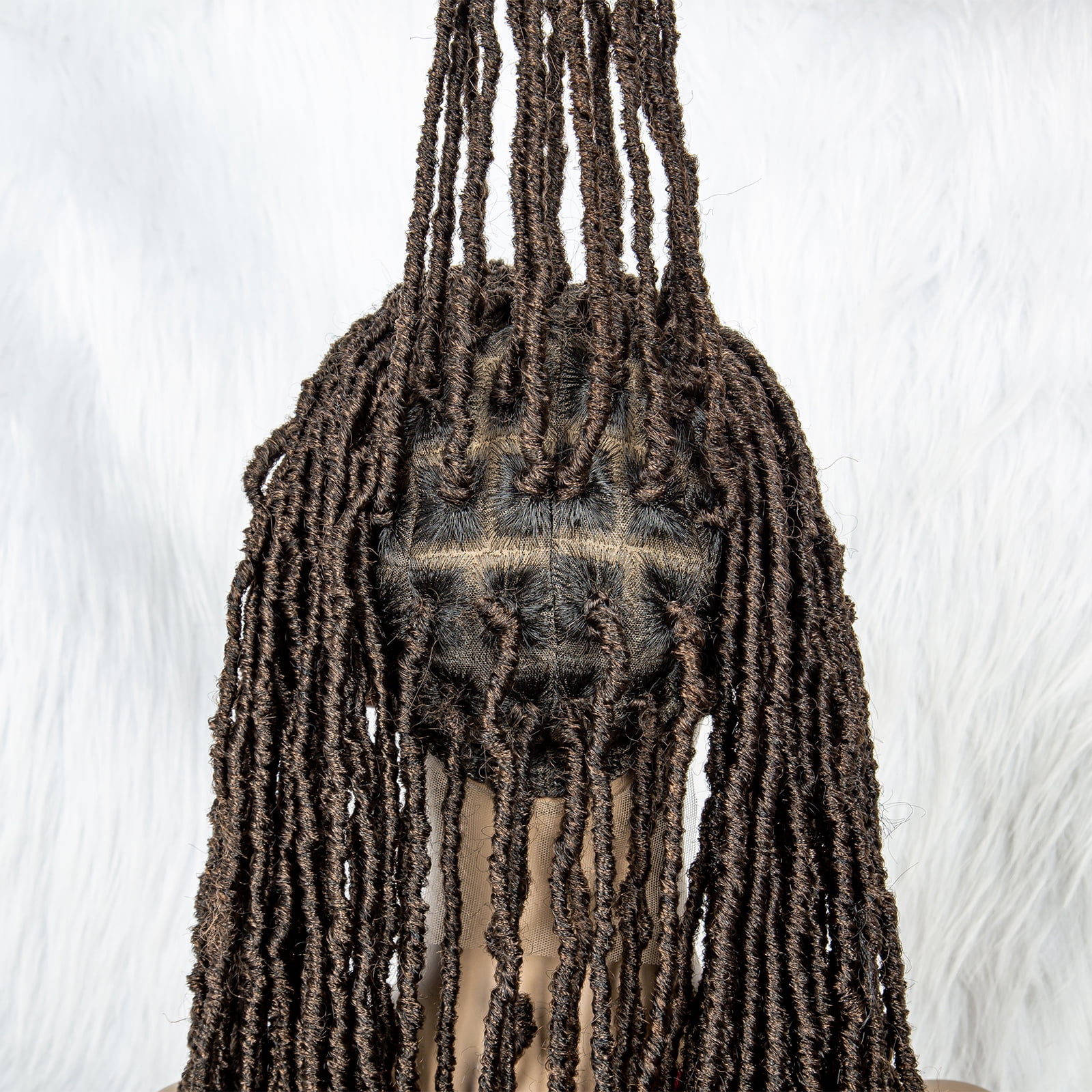 Locs Wigs 36 Inches Full Double Lace Square Knotless Dreadlock Braiding Wig with Baby Hair for Black Women Synthetic Lace Frontal Long Cornrow Box Braided Wigs (1B/30 Color)