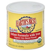 Earth's Best Organic Lactose-Free Powder Baby Formula, 23.2 oz Canister, with Iron