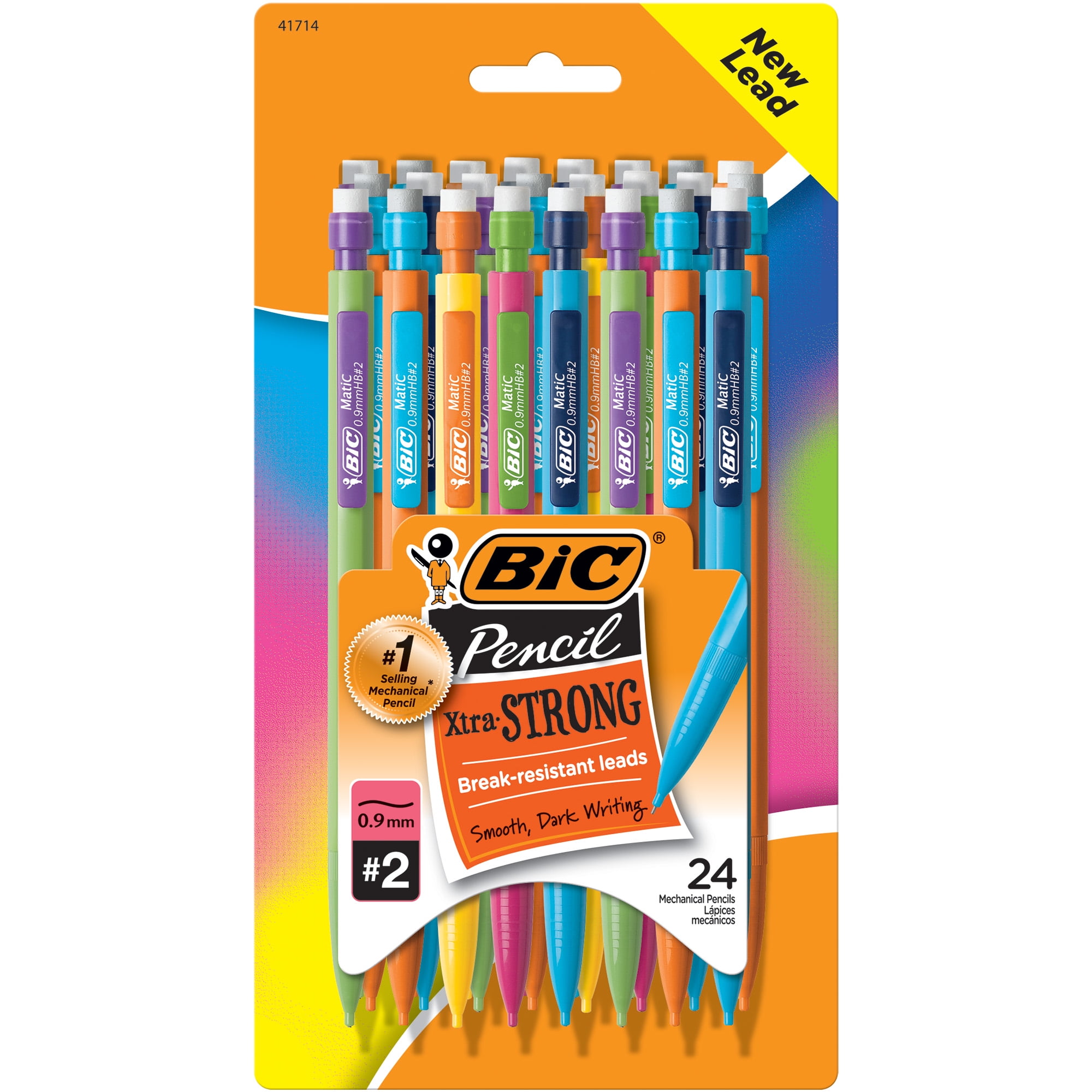Thick Point Colorful Barrel 24-Count New Xtra-Strong Mechanical Pencil 0.9mm 