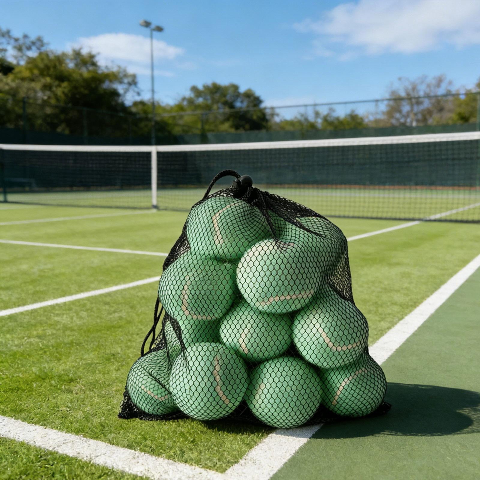 harayaa 12 Pieces Tennis Balls Exercise Playing Balls Professional Rubber Training Balls Green