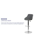 thumbnail image 5 of Flash Furniture 2 Pk. Contemporary Gray Vinyl Bucket Seat Adjustable Height Barstool with Chrome Base, 5 of 14