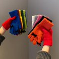 thumbnail image 3 of Guantes de punto decorados con lazos para mujer, guantes cálidos de Cachemira para invierno, manoplas con pantalla táctil para dedos expuestos, guantes para ciclismo y esquí al aire libre, 3 of 5