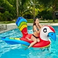 thumbnail image 2 of Northlight 87" Red and Blue Jumbo Parrot Ride-On Inflatable Swimming Pool Float, 2 of 6