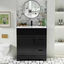 30" Single Bathroom Vanity with integrated Sink Top, Water Saving Faucet