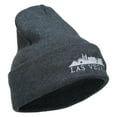 thumbnail image 4 of Las Vegas Skyline Embroidered Long Beanie - Dk Grey OSFM, 4 of 5