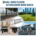 thumbnail image 4 of Heavy Duty Floor Bike Rack – 10-Bike Single-Sided Storage Stand, 122''L Commercial Grid Organizer, Freestanding/In-Ground, Mounting Kit, Garage, Yard, Events – Black | 10 cars single-sided, 4 of 14