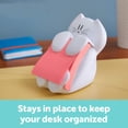 thumbnail image 5 of Dispensador de Post-it, forma de gato, con 1 bloc de notas Post-it Z, 90 hojas, 76 mm x 76 mm, color rosa, fácil de usar con una sola mano, 5 of 5