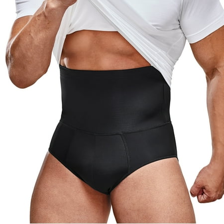 

Eleady Men s slimming tights Tummy Shaper Briefs High Waist Body Slimmer Underwear Firm Control Belly Girdle Abdomen Compression Panties (Black Large)