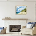 thumbnail image 2 of Stupell Industries Cloudy Coastal Cliffs Painting Coastal Painting Gold Floater Framed Art Print Wall Art, 2 of 6