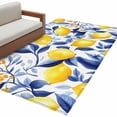 thumbnail image 2 of Summer Lemon Runner Rug 2.7x5 FT, Non Slip Entryway Carpet, Watercolor Yellow Blue Garden Floral Washable Soft Floor Carpet Entrance Mat Non-Shedding Throw Rug for Hallway Laundry Room Bedside, 2 of 9