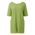 thumbnail image 3 of Women's Summer Casual Backless Romper - Short Sleeve Loose Fit Athletic Beach Jumpsuit with Wide Leg, 3 of 4