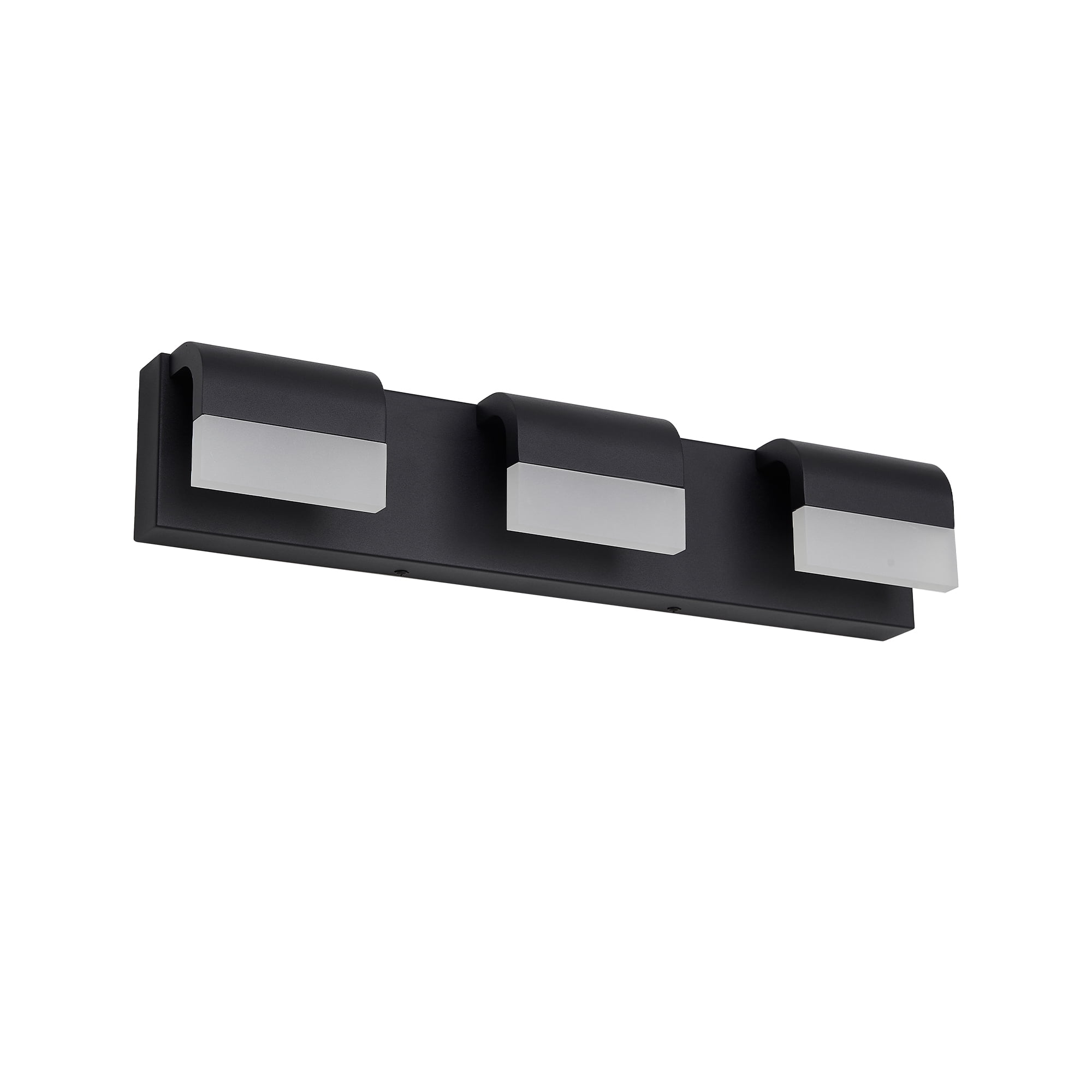 3 Lights Dimmable LED Contemporary Vanity Lights Fixture 21.7in Bathroom Wall Light Over Mirror Matt Black