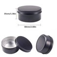thumbnail image 5 of 10Packs Empty Jars 80Ml Black Round Aluminum Tin Cans Screw Top Metal Steel Tins Lip Balm Tins Box C, 5 of 5