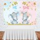 thumbnail image 3 of Elephant Gender Reveal Baby Shower Photo Backdrop Pink or Blue Elephant Flower Background He or She What Will Baby Be Newborn Baby Party Decorations B, 3 of 4