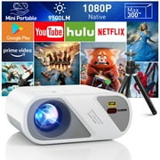 Mini Projector, Full HD 1080P Video Projector with Tripod, LED 300'' Display Technology Portable Outdoor Movie Projector, Home Theater Projector Compatible With Android/iOS/Windows/TV Stick/HDMI/USB