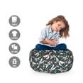thumbnail image 2 of Butterfly Storage Toy Bag Chair, Flowers Leaves Blossoming Intricate Detailed Sketch Motif Botany, Stuffed Animal Organizer Washable Bag, Large Size, Multicolor, by Ambesonne, 2 of 3