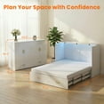 thumbnail image 5 of Puremind Queen Size Murphy Bed with Mattress Included, Storage Cabinet Bed with LED Lights for Bedroom/Office/Guest Room, White, 5 of 7