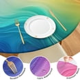 thumbnail image 4 of Rainbow Tie Dye Swirl Pattern Round Fitted Tablecloth with Elastic Edge,Dining Table Cover Waterproof,Outdoor Round Tablecloth for Camping,Dining,Indoor and Outdoor, 4 of 7