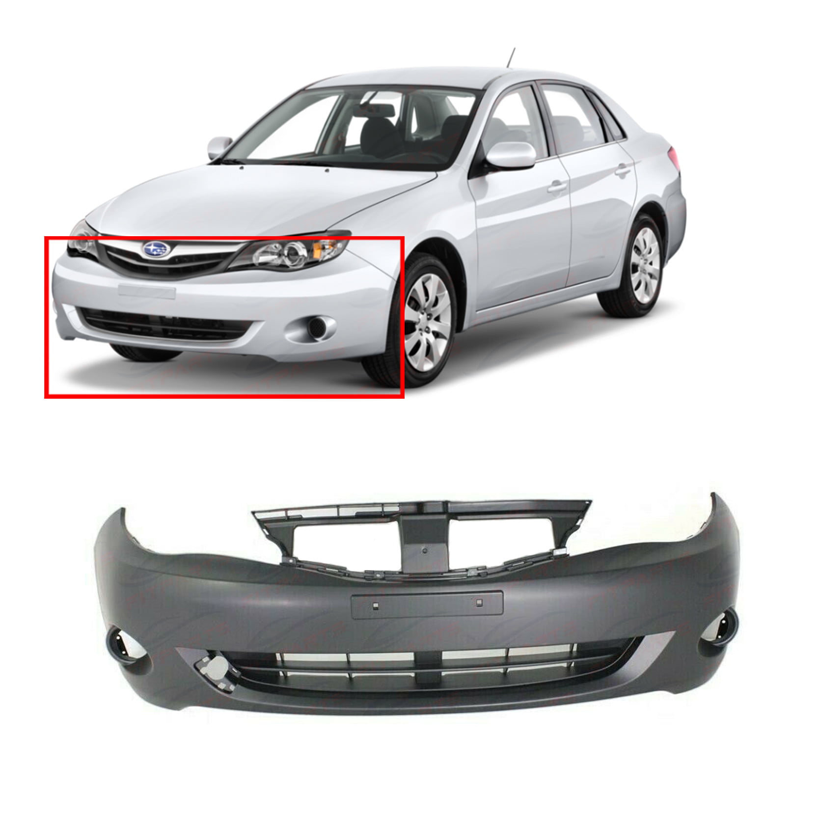AC1000143 04711S6MA90ZZ New Primed and Ready for Paint Front Plastic Bumper Cover Fascia For 2002-2004 Acura RSX Base Type S Coupe 02-04 With Fog Light Holes