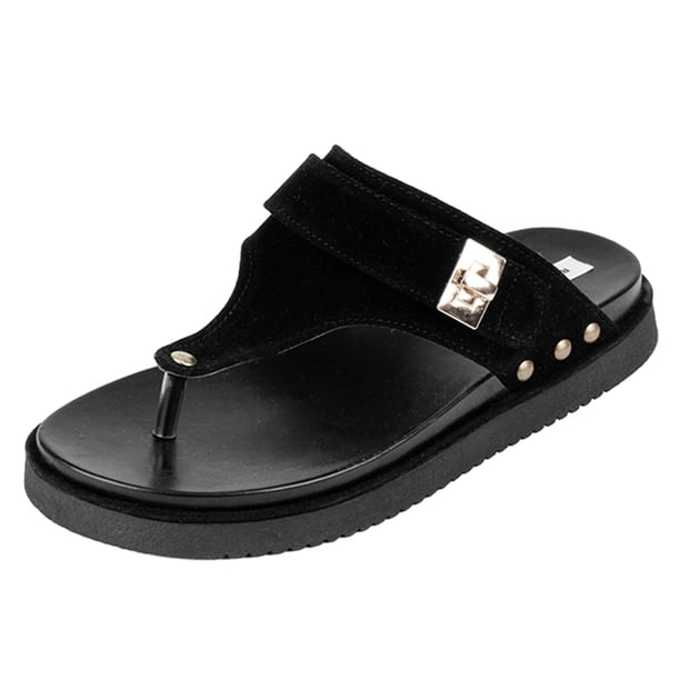 Sandalias de piso Exterior Gamuza sintética Color Negro Para Mujer De RBCOLLECTION