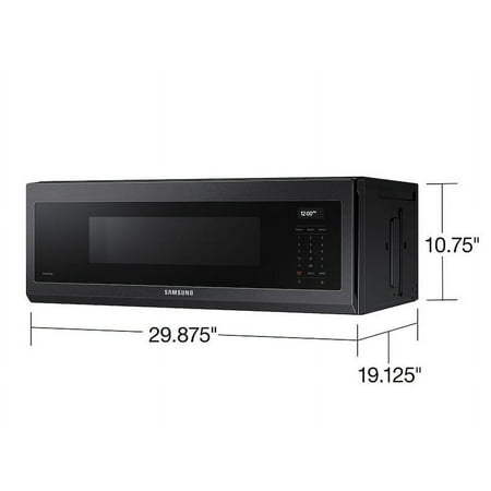 Samsung - 1.1 cu. ft. Smart SLIM Over-the-Range Microwave with 550 CFM Hood Ventilation, Wi-Fi & Voice Control - Black stainless steel