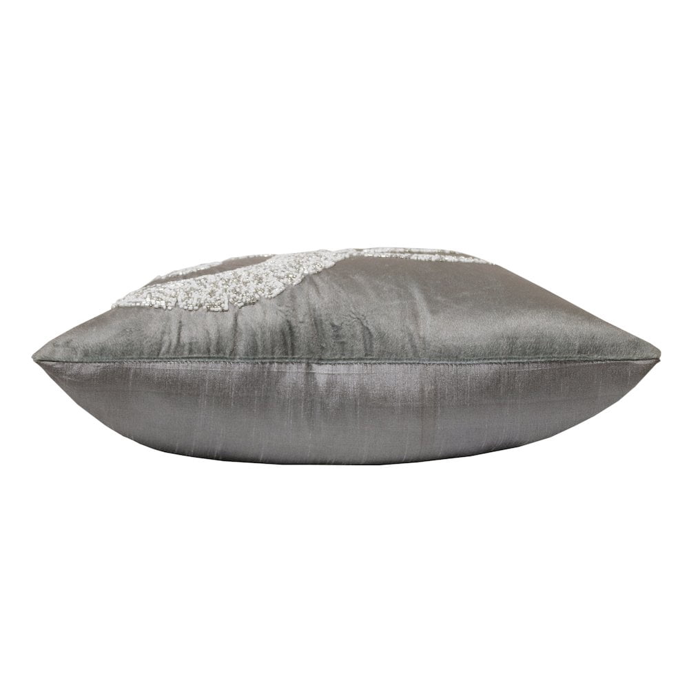 Ox Bay Harlow Handmade Gray/Silver Animal Print Polyester Indoor Throw Pillow, 20" x 20"