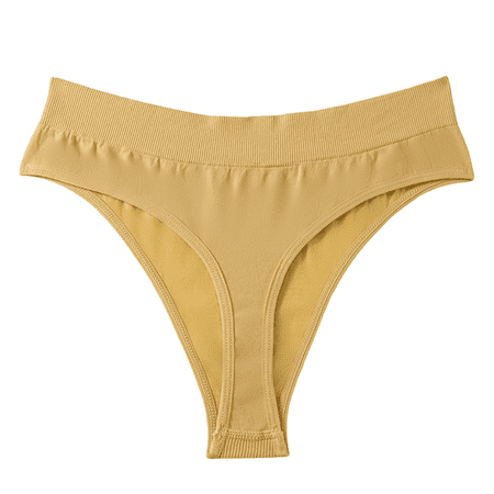Fulorrnie Underwear for Women Plus Size Seamless Sport Comfort Panty Hipster Banded Waist Breathable Panties Yellow L
