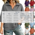 thumbnail image 4 of Taqqpue Women's Sweatshirt 3/4 Sleeve Lapel Half Zip Up Sweatshirt Solid Color Oversize Hoodless Hoodies Loose Fit Casual Pullover Tops with Pockets for Women, 4 of 10