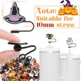 thumbnail image 2 of AOWOO 50PCS Halloween Straw Cover Cap, Straw Cover for 30&40 Oz Tumbler, Reusable Soft Silicone Straw Topper, Straw Protectors Drinking Straw Caps for 10 mm Straws, 2 of 8