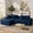 Blue Left Facing Chaise, variant on Daluvenix 111''Sectional Cloud Couches L-Shaped Oversized Loveseat Corduroy Couch with Reversible Chaise and 8PC Pillows for Living Room Blue